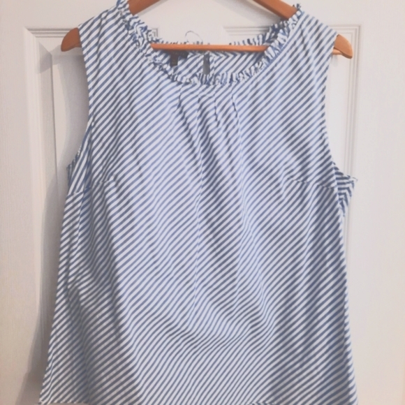 Talbots Tops - Talbots, XL, Blue & White Stripped Shirt